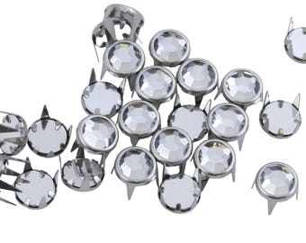 Crystal Clear Bedazzler Refills Rhinestones Preset Gemagic Non Rusting Studs for Garment Embellishments Leather work DIY Crafts - 5 Sizes