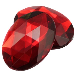 4PCS 40x30mm Large Flat Back Acrylic Oval Jewels Cosplay Embellishments ...