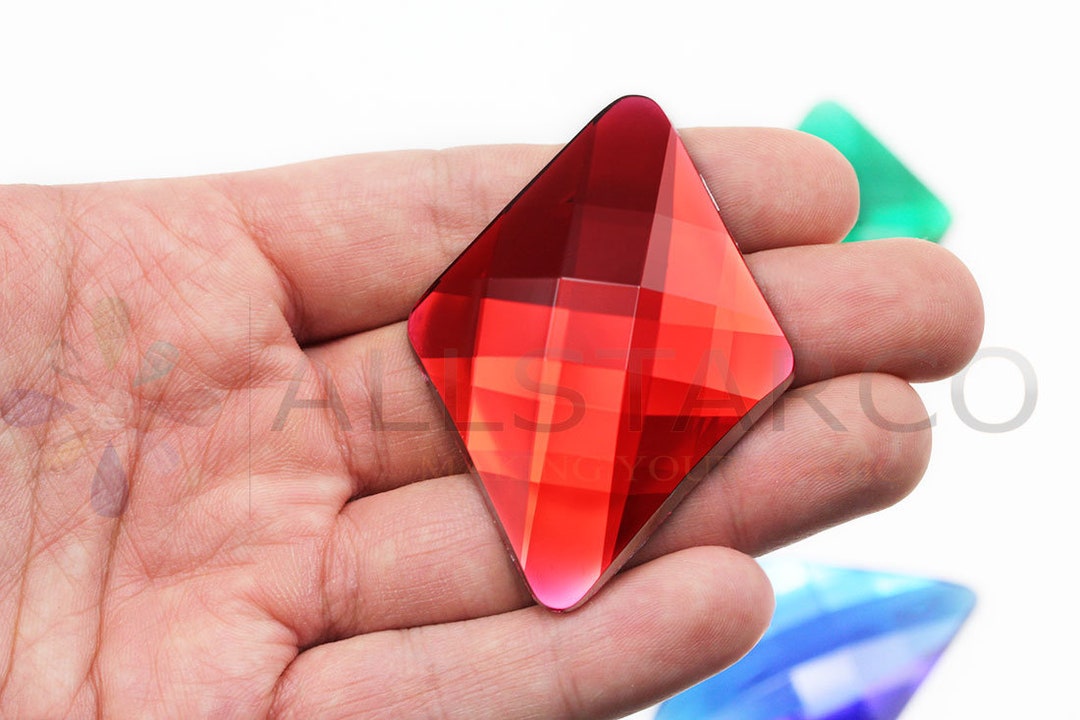 Extra Large Red Ruby Flatback Diamond Acrylic Jewels Raven Plastic ...