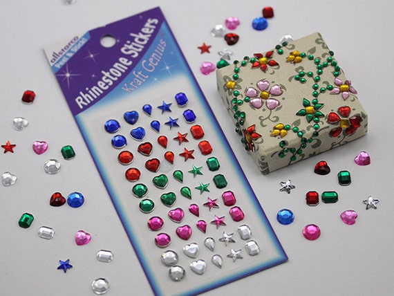 Self Adhesive Diamond Rhinestone Star shape Peel Stickers- Emerald - 600  PCS