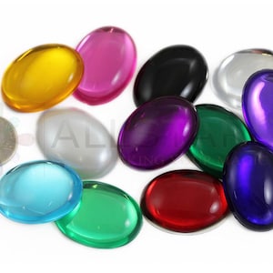 Allstarco Oval Acrylic Pearl Cabochons – 40x30mm Flat Back Gems, 15 Colors (4 Pcs)