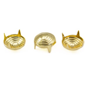 4mm 8mm Gold Round Spiral Bedazzler Metal Studs Non Rusting Nailheads Fabric Garment Embelishments