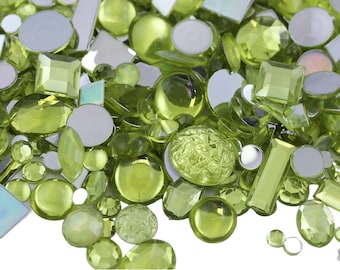 Yellow Jonquil Mix Crafting Gems in Bulk Acrylic Flatback rhinestones, Assorted Sizes & Shapes Cosplay Embellishments Jewels Costume Making