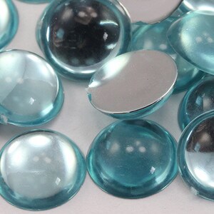 Blau Licht Aqua .QR120 Flache Rückseite Acryl Perle Cabochons Kunststoff Edelsteine für das Handwerk Kostüm Verzierungen Schmuck Karte Herstellung Cosplay Juwelen