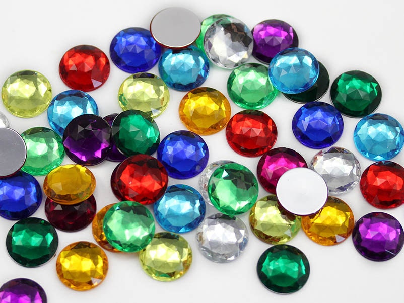 50Mm Flat Back Heart Acrylic Rhinestones 2 Inch Costume