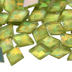 Diamond Yellow Jonquil AB Plastic Acrylic Flat Back Rhinestones For Crafts Embellishments Card Invitations, Gemstones Allstarco Jewels, Jewelry Making, Cosplay, Props, DIY Projects, Flat Back Gems Premium Rhinestones for Garments, Pop Displays