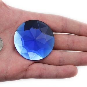 Large Blue Sapphire Extra Large Flat Back Round Acrylic Rhinestones Plastic Circle Gems For Costume Making Cosplay Jewels Display 11 Sizes