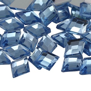 Light Sapphire Flat Back Diamond Rhinestones Acrylic Jewels Plastic Gems Gemstones Cosplay Costume Making Embellishments Crafts 2 Sizes