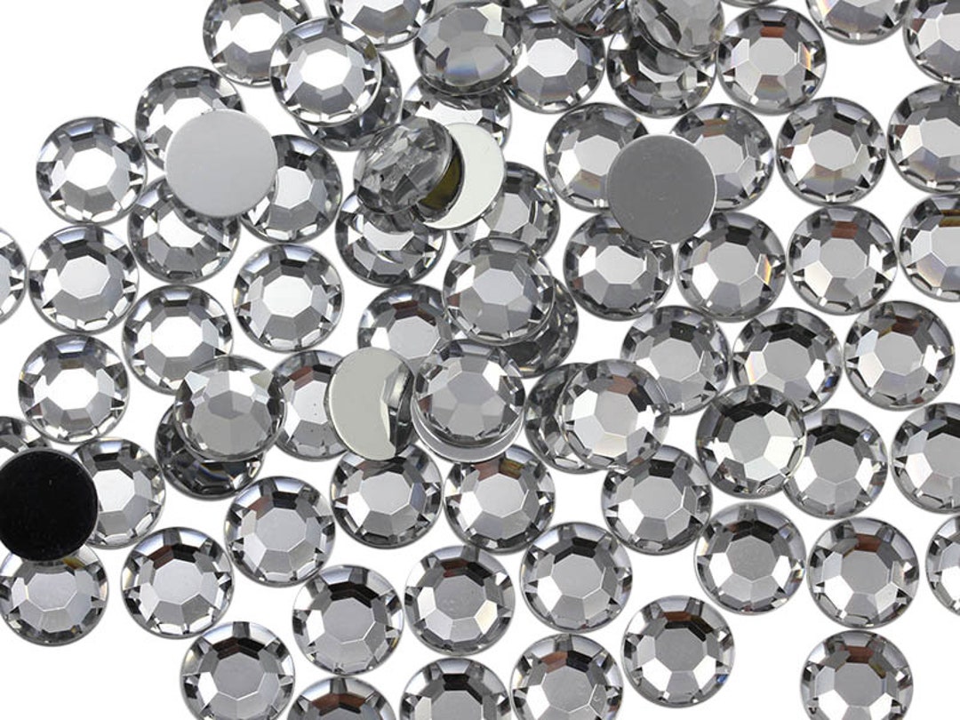 1000pcs Acrylic Rhinestones Flat Back Crystal Clear for Scrapbooking ...