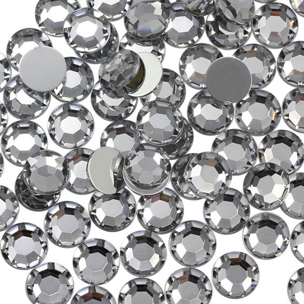 1000Pcs Acrylic Rhinestones Flat Back Crystal Clear For Scrapbooking and Fabric Embellishments Craft Gems card Making Embelishments 16 Sizes