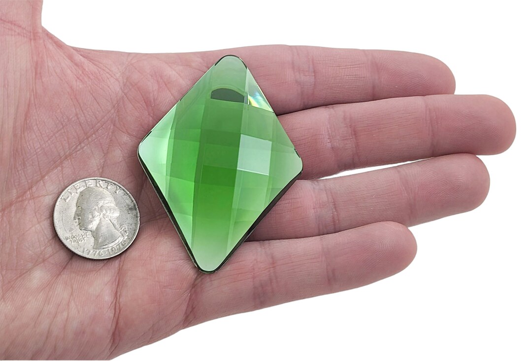 Extra Large Green Peridot Flat Back Diamond Rhinestones Acrylic Jewels ...