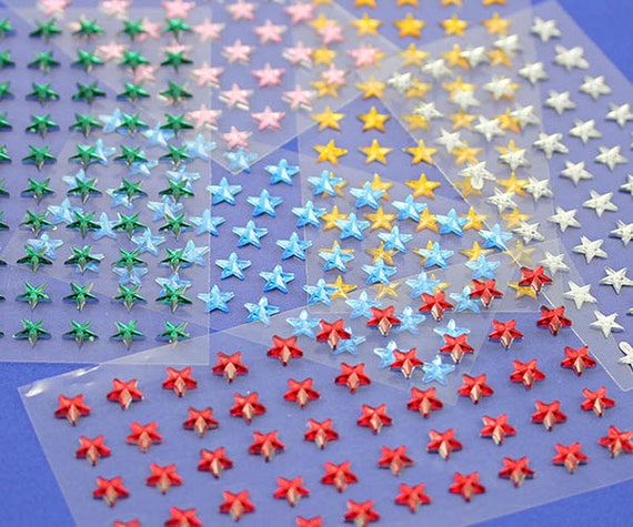 8mm Stick on Stars Rhinestones for Cards and Invitations Face Gems