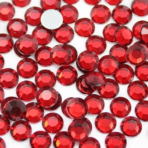 250-500 PCS Red Ruby Acryl Stick On Runde Strasssteine Selbstklebende Edelsteine 7 Größen Gesicht Edelsteine Körper Kunst Juwelen für Scrapbooking oder Kartenherstellung Bild 3