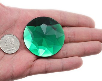 40 Pcs 11mm Frosted Acrylic Cabochons - Green Emerald Flat Back Gems For Crafts