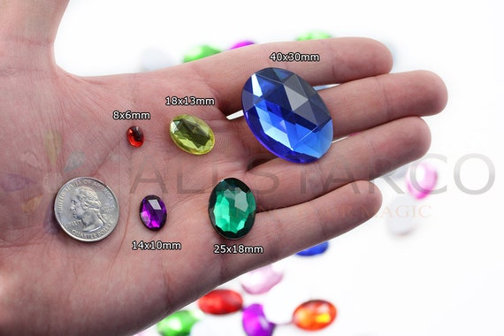 Garment Embelishments Allstarco 18x13mm Blue Aqua CH24 Flat Back Sew On Oval Beads Acrylic Rhinestones Sewing Plastic Gems with Holes for Jewelry Crafts 50 Pieces Shoes Clothes Cosplays