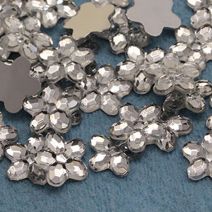 6 mm 8 mm クリスタル H102 フラットバック フラワー ルース アクリル ジュエル 高品質 プログレード - 100 個