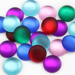 Cabochons Moonglow de 18 mm à dos plat, acrylique givré, Gemmes en plastique Lunasoft, bijoux artisanaux de haute qualité, ornements de strass, 20 pièces