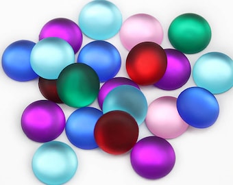 18mm Flat Back Acrylic Frosted 11/16&quot; Moonglow Cabochons Lunasoft Plastic Gems High Quality Crafts Jewels Rhinestones Embelishments 20 Pcs