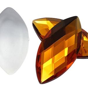 Orange Hyacinth H125 Navette Flat Back Acrylic Rhinestones Marquise Craft Eye Costume Embelishments Cards Jewel Jewelry Cosplay Plastic Gems