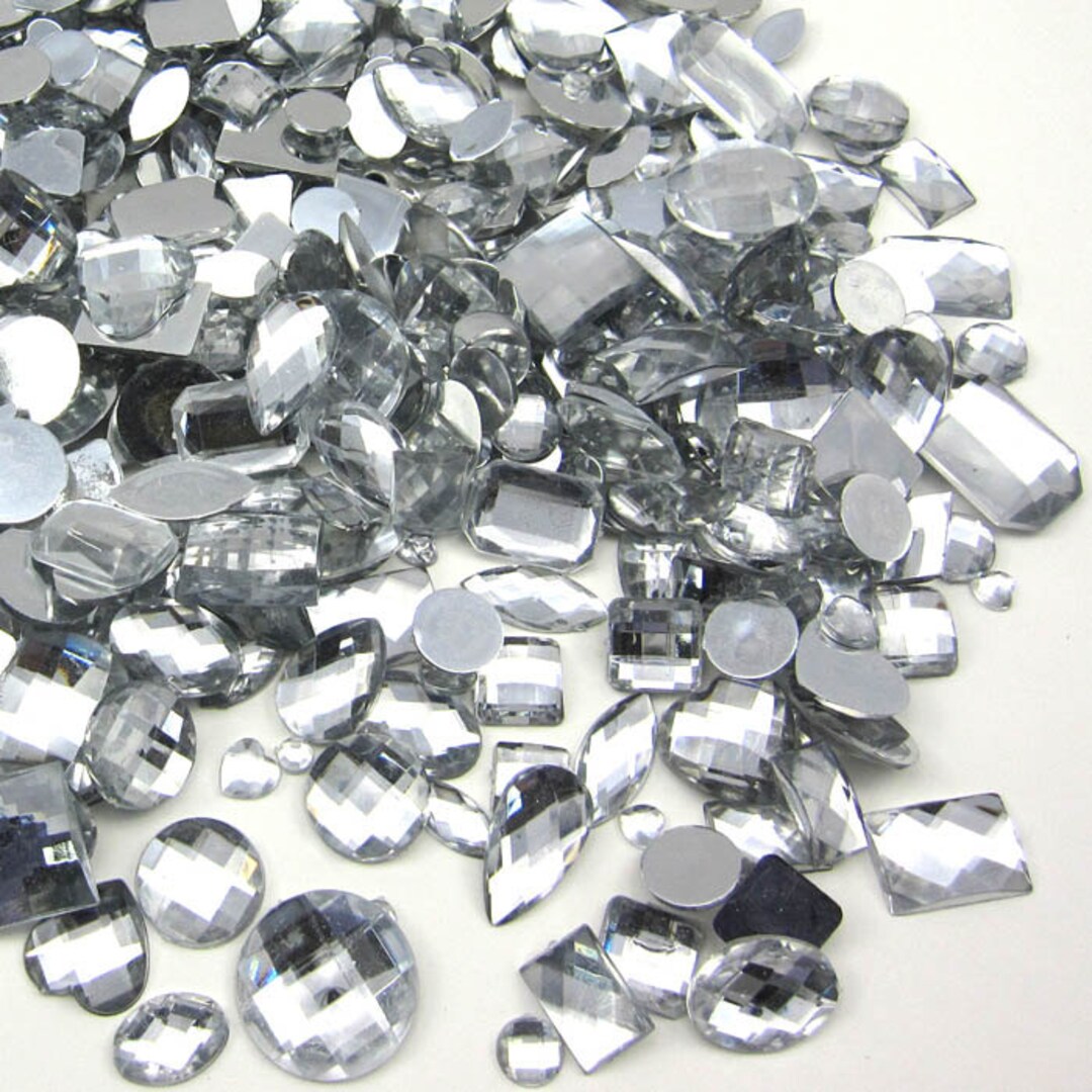 Gemas de cristal para manualidades de más de 700 piezas, Plástico Plata  Acrílico Piedra