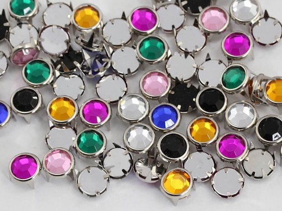 Size 20, Box Diamond//Gold Allstarco Silver Box Diamond Bedazzler Refill Studs Non Rusting Nailheads Fabric Garment Embelishments 150 Pieces