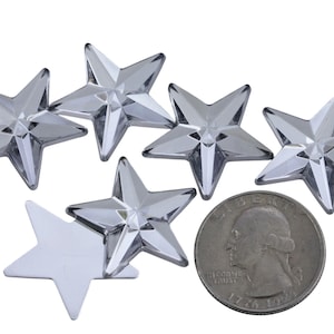 Crystal Clear Star Rhinestones Embelishments Flat Back Acrylic Plastic Gems for Jewelry, Crafts, Costumes, Invitations,  Cosplay - 5 Sizes