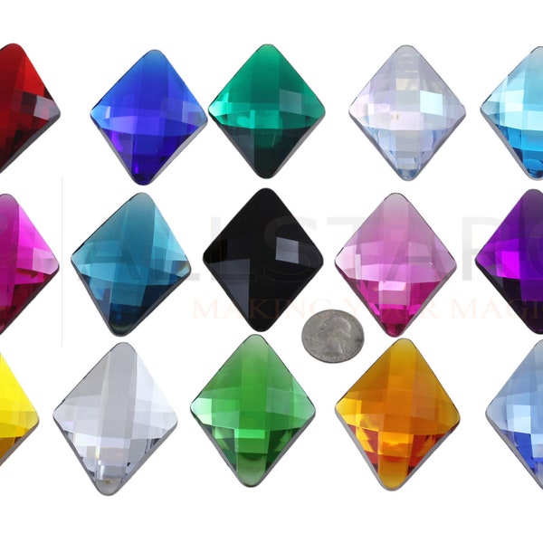 67x48mm Extra Large Acrylic Diamond Jewels Costume Making Plastic Gemstones Craft Gems Display Pop Cosplay Embellishments Props 15 Colors