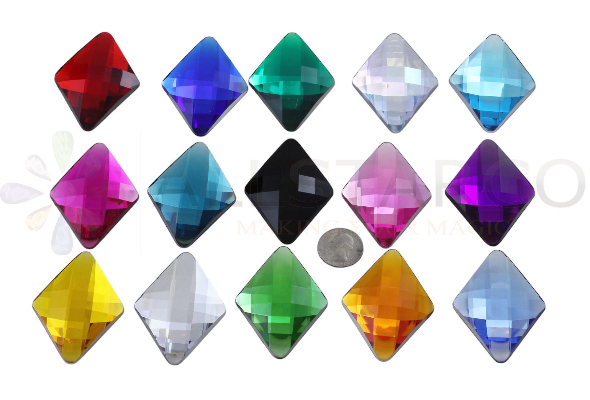 67x48mm Extra Large Acrylic Diamond Jewels Costume Making Plastic