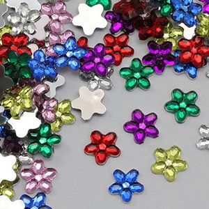 8 mm 6 mm Diverse kleuren Platte achterkant Bloem Acryljuwelen Steentjes Edelstenen Ambachtelijke benodigdheden Kaarten maken Versieringen Ambachtelijke juwelen Gezichtsedelstenen
