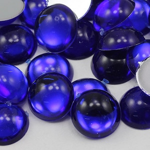 Blau Dark Sapphire NAB01 Flache Rückseite Acryl Perle Cabochons Kunststoff Edelsteine für das Handwerk Kostüm Verzierungen Schmuck Karte Herstellung Cosplay Juwelen