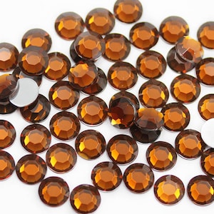 1000 peças de strass acrílicos com fundo plano, topázio marrom esfumaçado, para scrapbooking, fabricação de joias, artesanato de plástico, pedras preciosas, para fazer cartões, 13 tamanhos