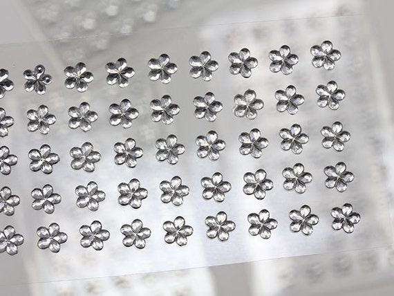 Gemme da incollare – Strass trasparenti in acrilico autoadesivi, 12 mm, 5 fogli (250 pezzi) per fai da te, biglietti, inviti e decorazioni
