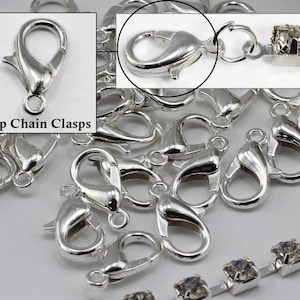 Zilveren kristallen strass bekerketting sluitingen voor het maken van sieraden - 20 stuks