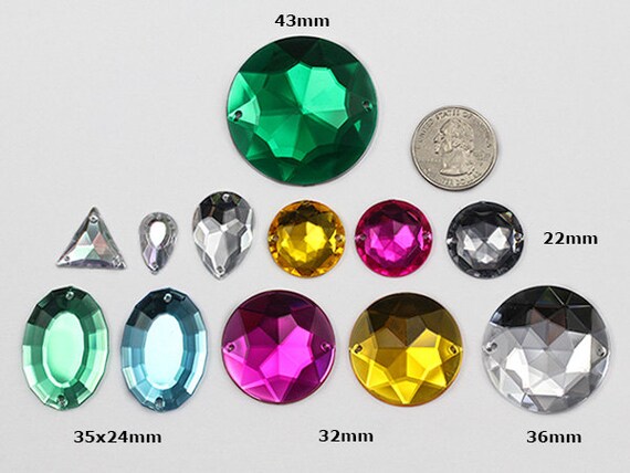20mm Crystal Clear CH38 Heart Flat Back Loose Acrylic Sew On Beads for Crafts 25 Pieces Etsy France