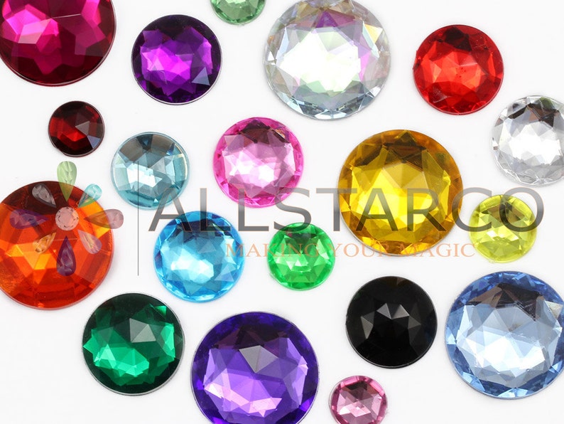 Red Dark Ruby Garnet Flat Back Round Acrylic Rhinestones Plastic Circle Gems For Costume Making Cosplay Jewels Embellishments 4 Sizes image 8