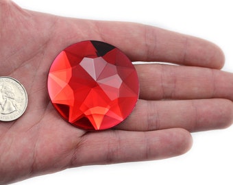 Large Red Ruby Round Acrylic Jewels Plastic Gems Cosplay Costumes Jewellery Making Crafts Embellishments Projects Craft Rhinestones 8 Sizes