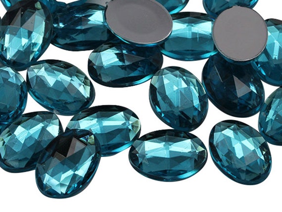 40x30mm Flat Back Oval Acrylic Pearl Cabochons Plastic Gems for