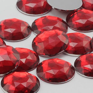 Round Red Ruby 25mm Plastic Acrylic Flat Back Rhinestones For Crafts Embellishments Card Invitations, Gemstones Allstarco Jewels, Jewelry Making, Cosplay, Props, DIY Projects, Flat Back Gems Premium Rhinestones for Garments,Jewelry Making