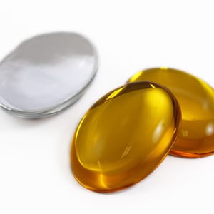 Gold Topas Flache Rückseite Oval Acrylperle Cabochons Kunststoff Edelsteine für das Handwerk Kostüm Verzierungen Schmuck machen Cosplay Juwelen - 4 Größen