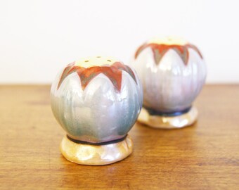 Vintage Lustre Iridescent Cactus Salt & Pepper Shaker Set