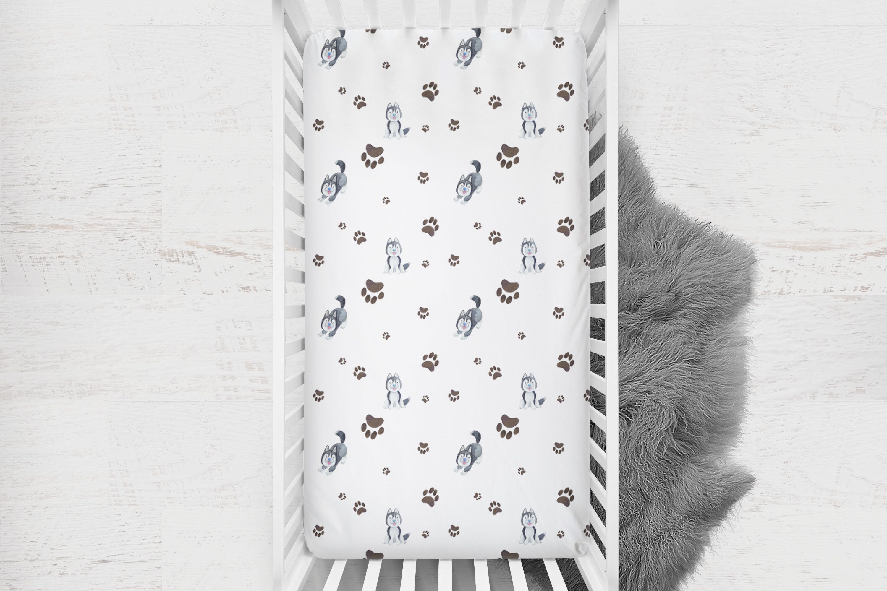 paw print crib sheets