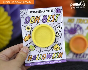 Halloween Play Dough Holders Digital Download | Printable Play Doh Holders | Non-candy Halloween Gift | Class Mates Gift | Classroom Favor