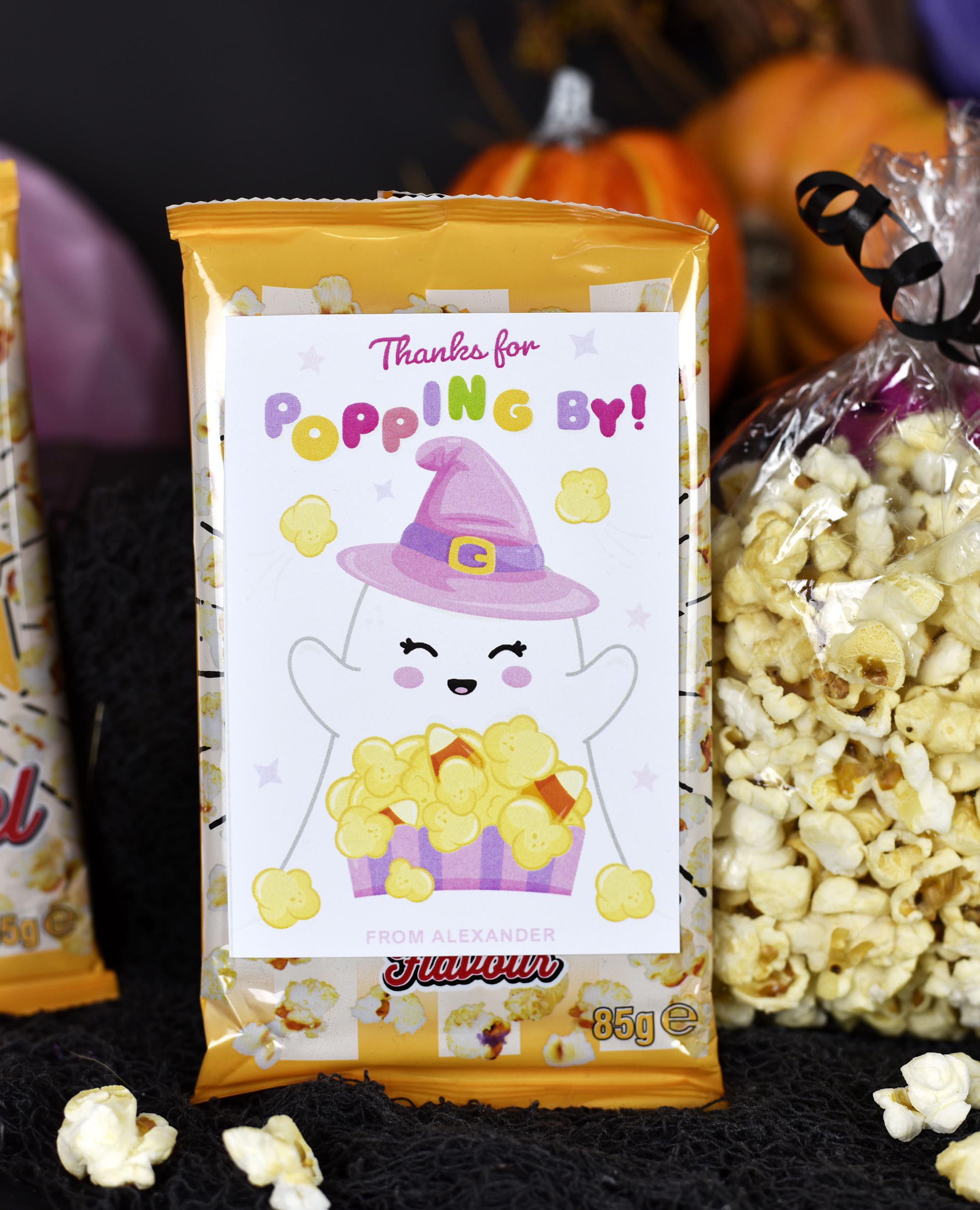 Printable Halloween Ghost Popcorn Tag: Spooky Party Favor (PDF) - Etsy