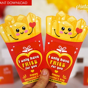 Valentinstag Geschenk Kartenhalter |  Süßer Pommes Geschenk Kartenhalter | Valentinstag Geschenk | Geschenk Card Sleeve