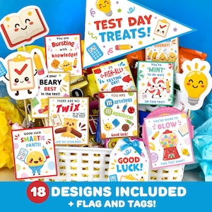 Druckbare Candy Gramm für Test Tag | Motivierende Zitate für den Prüfungstag | Ermutigungskarten | Viel Glück | Testing Day Geschenkanhänger