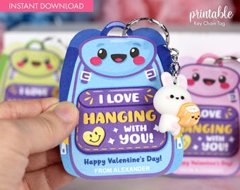 Printable Valentine's Day Keychain Tags: Classroom Gift (PDF)