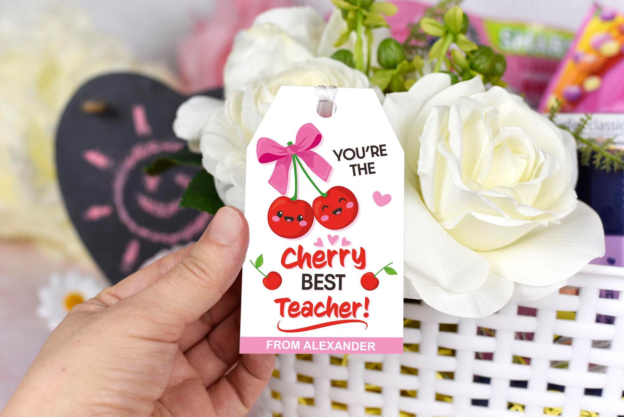 Printable Cherry Teacher Appreciation Gift Tags (PDF) - Etsy