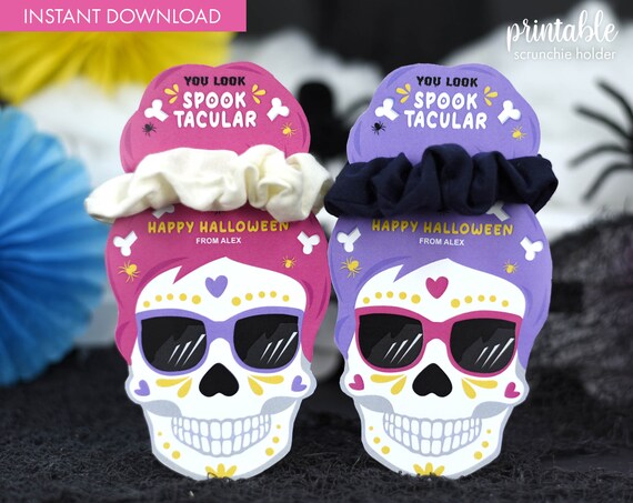 Printable Halloween Scrunchie Holders | Non-candy Halloween Gift