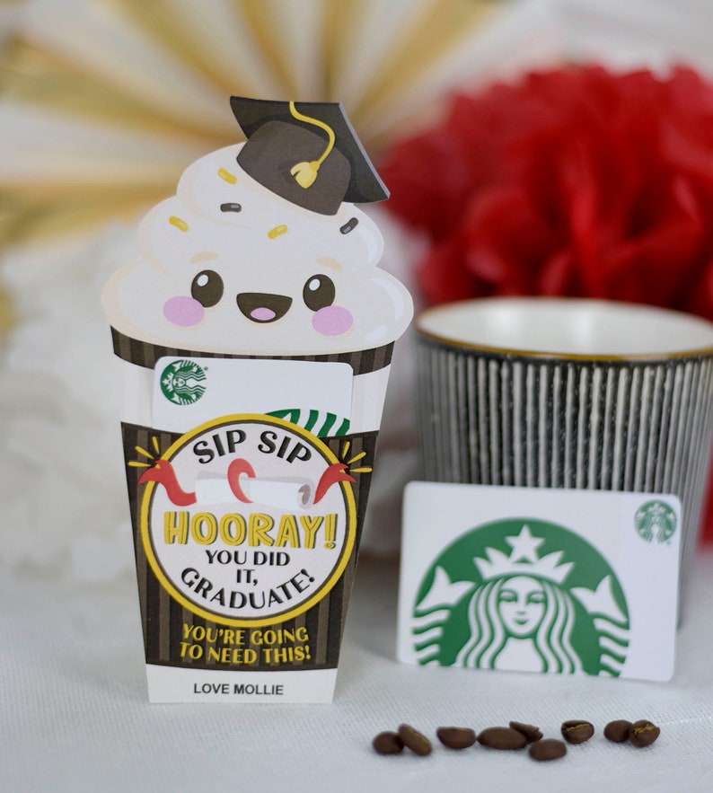 Printable Graduation Coffee Card Holder | Coffee Card Holder Graduation ...