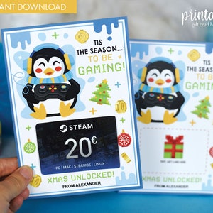 Weihnachtsspielgeschenk-Kartenhalter | Printable Weihnachten Gamer Kartenhalter | Geschenkkartenhalter für Gamer